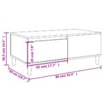Table basse Noir 90x50x36,5 cm Bois d'ingénierie – Image 8
