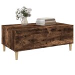 Table basse Chêne fumé 90x50x36,5 cm Bois d'ingénierie – Image 2