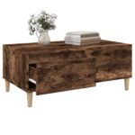 Table basse Chêne fumé 90x50x36,5 cm Bois d'ingénierie – Image 3