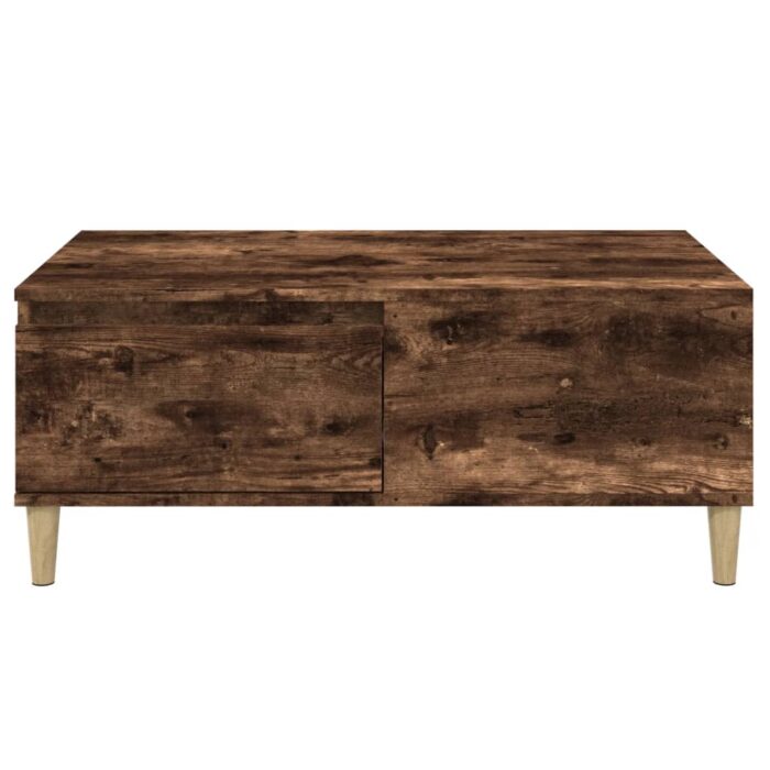 Table basse Chêne fumé 90x50x36,5 cm Bois d'ingénierie – Image 5