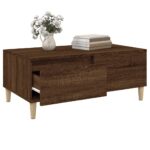 Table basse Chêne marron 90x50x36,5 cm Bois d'ingénierie – Image 3