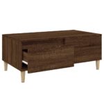 Table basse Chêne marron 90x50x36,5 cm Bois d'ingénierie – Image 4