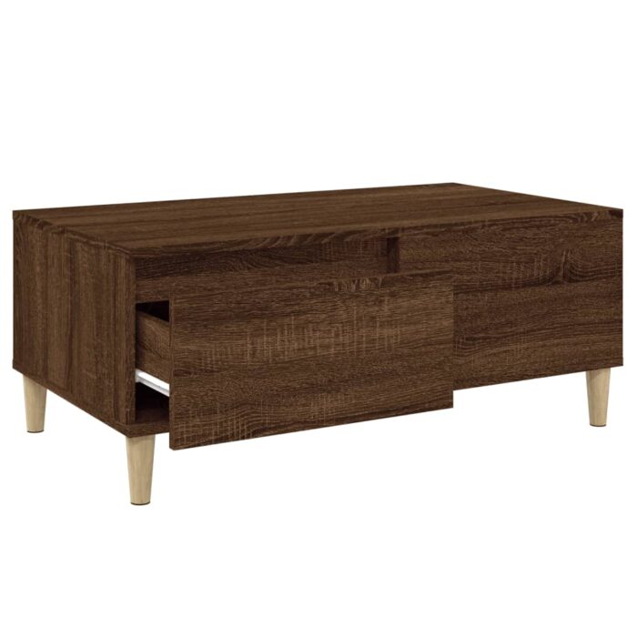 Table basse Chêne marron 90x50x36,5 cm Bois d'ingénierie – Image 4