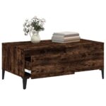 Table basse Chêne fumé 90x50x36,5 cm Bois d'ingénierie – Image 3