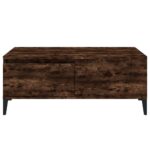 Table basse Chêne fumé 90x50x36,5 cm Bois d'ingénierie – Image 4