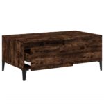 Table basse Chêne fumé 90x50x36,5 cm Bois d'ingénierie – Image 5