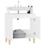Meuble d'évier blanc 58x33x60 cm bois d'ingénierie – Image 3