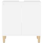 Meuble d'évier blanc 58x33x60 cm bois d'ingénierie – Image 4