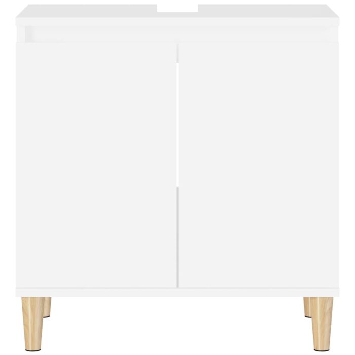 Meuble d'évier blanc 58x33x60 cm bois d'ingénierie – Image 4