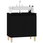 Meuble d'évier noir 58x33x60 cm bois d'ingénierie – Image 2