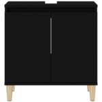 Meuble d'évier noir 58x33x60 cm bois d'ingénierie – Image 4