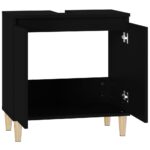 Meuble d'évier noir 58x33x60 cm bois d'ingénierie – Image 5