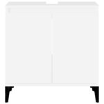 Meuble d'évier blanc 58x33x60 cm bois d'ingénierie – Image 4