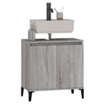 Meuble d'évier sonoma gris 58x33x60 cm bois d'ingénierie – Image 2
