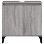 Meuble d'évier sonoma gris 58x33x60 cm bois d'ingénierie – Image 4