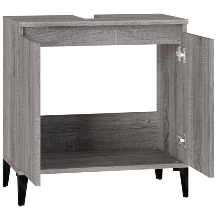 Meuble d'évier sonoma gris 58x33x60 cm bois d'ingénierie – Image 5