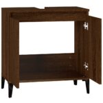 Meuble d'évier chêne marron 58x33x60 cm bois d'ingénierie – Image 5