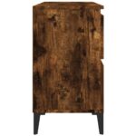 Meuble d'évier chêne fumé 80x33x60 cm bois d'ingénierie – Image 5