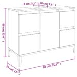 Meuble d'évier chêne fumé 80x33x60 cm bois d'ingénierie – Image 8