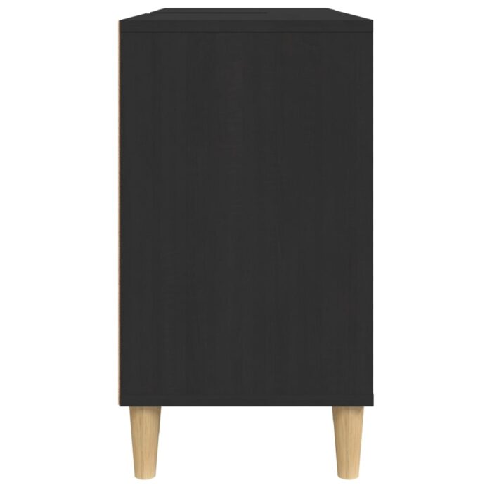 Meuble d'évier noir 80x33x60 cm bois d'ingénierie – Image 6