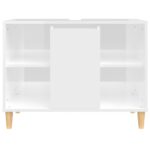 Meuble d'évier blanc brillant 80x33x60 cm bois d'ingénierie – Image 4