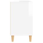 Meuble d'évier blanc brillant 80x33x60 cm bois d'ingénierie – Image 6