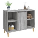 Meuble d'évier sonoma gris 80x33x60 cm bois d'ingénierie – Image 2