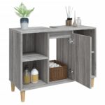 Meuble d'évier sonoma gris 80x33x60 cm bois d'ingénierie – Image 3