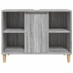 Meuble d'évier sonoma gris 80x33x60 cm bois d'ingénierie – Image 4