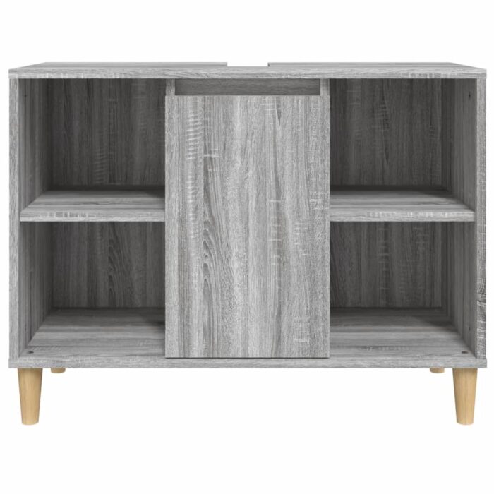 Meuble d'évier sonoma gris 80x33x60 cm bois d'ingénierie – Image 4