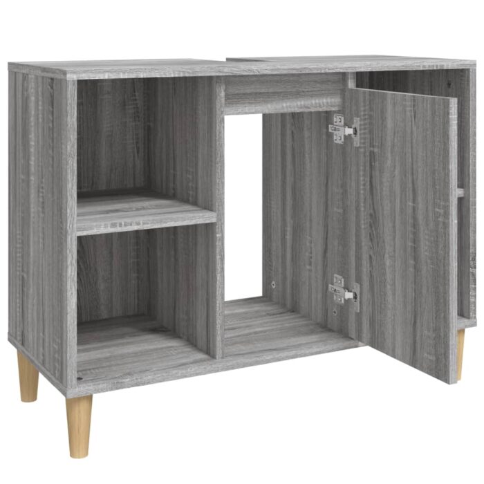 Meuble d'évier sonoma gris 80x33x60 cm bois d'ingénierie – Image 5