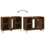 Meuble d'évier chêne marron 80x33x60 cm bois d'ingénierie – Image 7