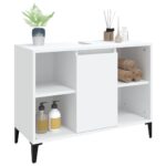 Meuble d'évier blanc 80x33x60 cm bois d'ingénierie – Image 2