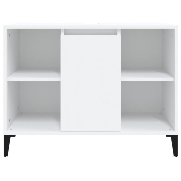 Meuble d'évier blanc 80x33x60 cm bois d'ingénierie – Image 4