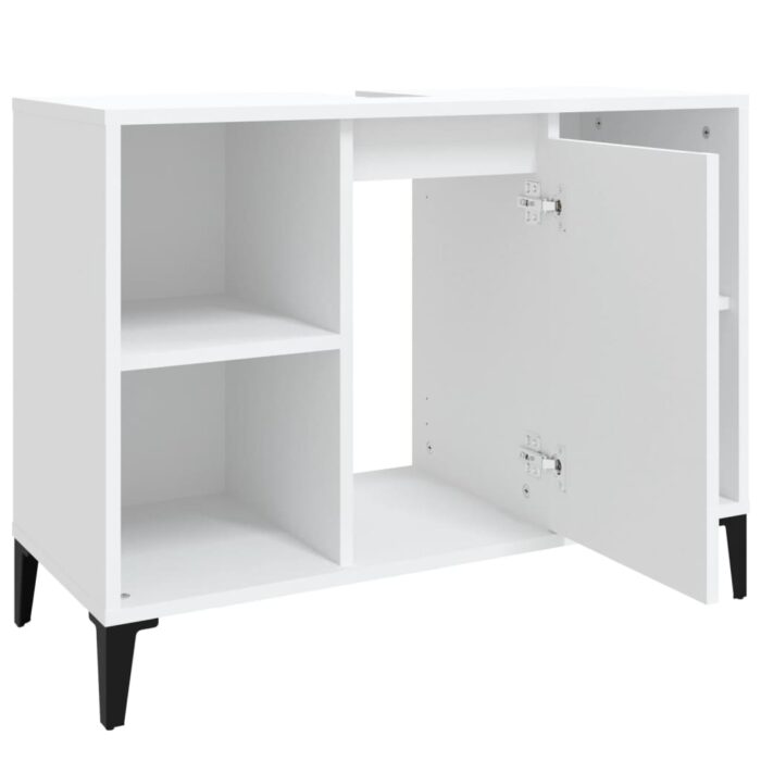 Meuble d'évier blanc 80x33x60 cm bois d'ingénierie – Image 5