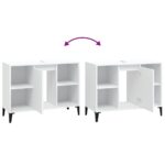 Meuble d'évier blanc 80x33x60 cm bois d'ingénierie – Image 7