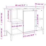 Meuble d'évier blanc 80x33x60 cm bois d'ingénierie – Image 9