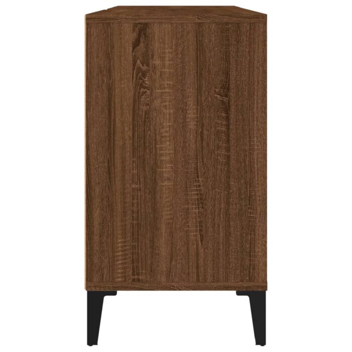 Meuble d'évier chêne marron 80x33x60 cm bois d'ingénierie – Image 6