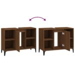 Meuble d'évier chêne marron 80x33x60 cm bois d'ingénierie – Image 7