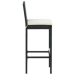 Tabourets de bar avec coussins lot de 6 noir résine tressée – Image 4