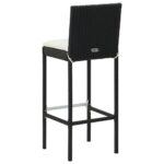 Tabourets de bar avec coussins lot de 6 noir résine tressée – Image 5