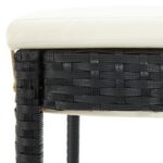 Tabourets de bar avec coussins lot de 6 noir résine tressée – Image 6