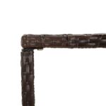 Table de bar et dessus en verre marron 110x70x110 cm poly rotin – Image 3