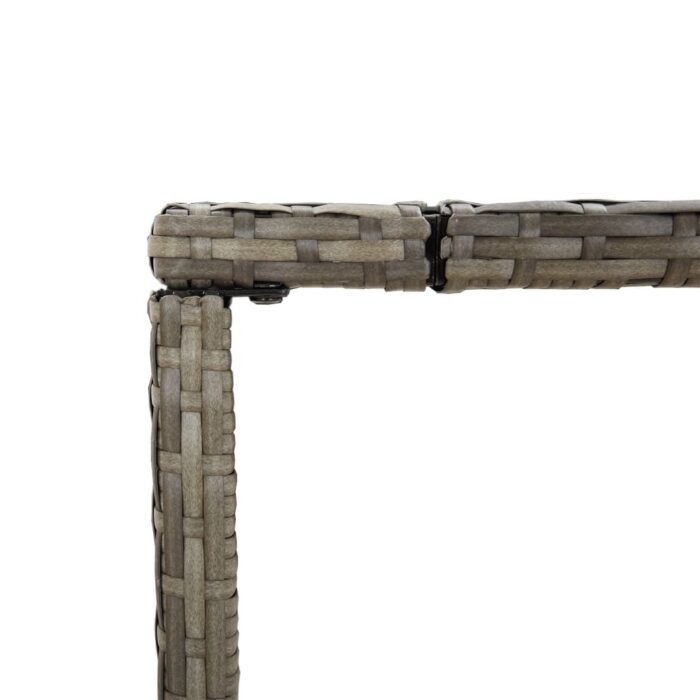 Table de bar et dessus en verre gris 180x70x110 cm poly rotin – Image 3
