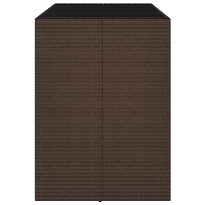 Table de bar et dessus en verre marron 145x80x110 cm poly rotin – Image 2