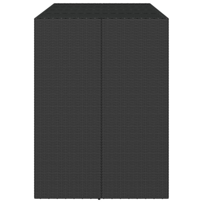 Table de bar et dessus en verre noir 145x80x110 cm poly rotin – Image 2