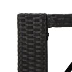 Table de bar et dessus en verre noir 145x80x110 cm poly rotin – Image 3