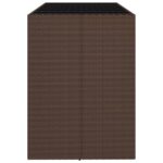 Table de bar et dessus en verre marron 185x80x110 cm poly rotin – Image 2