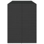 Table de bar et dessus en verre noir 185x80x110 cm poly rotin – Image 2