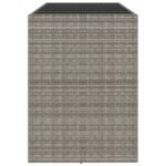 Table de bar et dessus en verre gris 185x80x110 cm poly rotin – Image 2